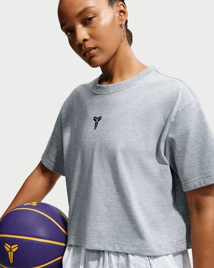 Женская укороченная баскетбольная футболка Nike Kobe Dri-FIT, темно-серый меланж