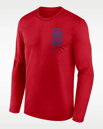Мужской лонгслив Nike Dominican Republic WBC 2026, красный