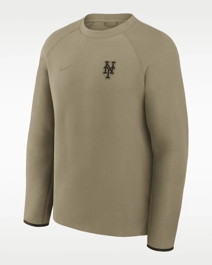 Мужской свитшот Nike New York Mets Tech Fleece, оливковый