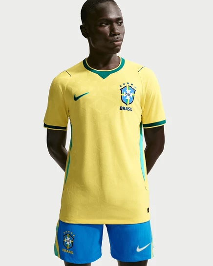 Мужское матчевое джерси Nike Brazil 2026 Aero-FIT, канареечное/мятное