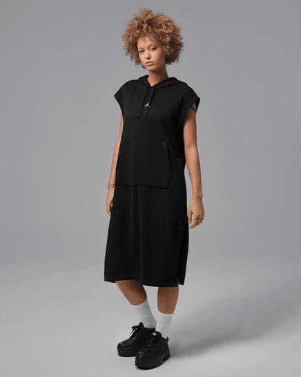 Женское худи-платье Jordan Brooklyn Fleece, черно-белое