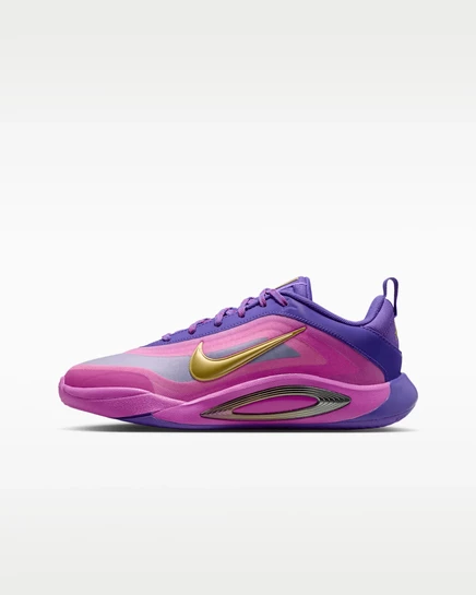 Детские баскетбольные кроссовки Nike A'One, фиолетовые/золотистые