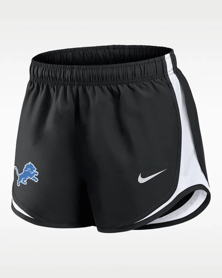 Женские шорты Nike Detroit Lions Tempo, черно-белые