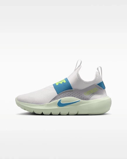 Детские кроссовки Nike Flex Runner 4, бело‑серо‑вольт/голубые