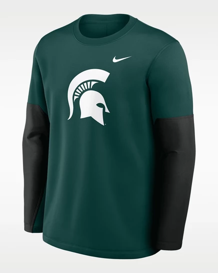 Мужской лонгслив Nike Michigan State Therma-FIT, зеленый