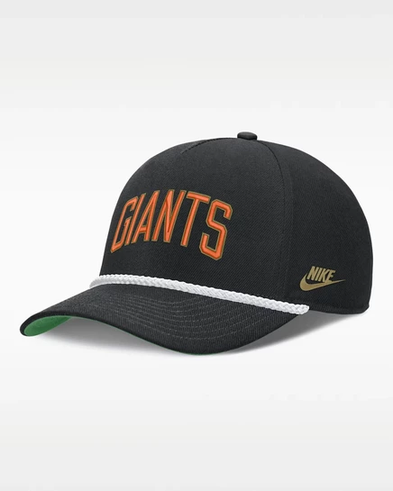 Мужская бейсболка Nike Rise San Francisco Giants регулируемая, черная