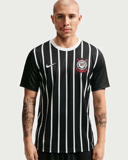 Мужская футбольная форма Nike Corinthians, черно-белая