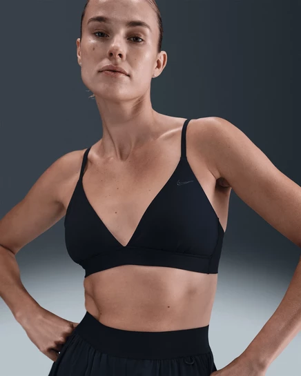 Женский треугольный бра Nike Form легкой поддержки, черный