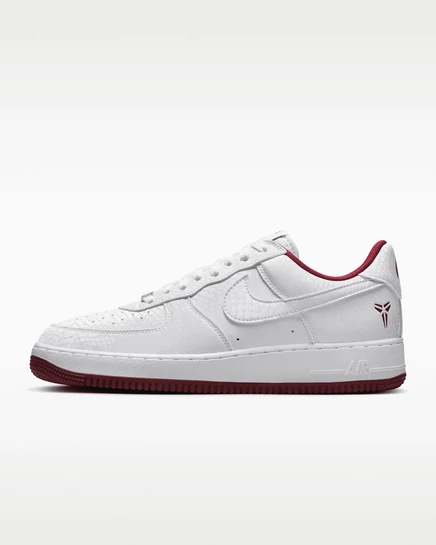 Мужские кроссовки Nike Kobe Air Force 1 Low, бело-красные
