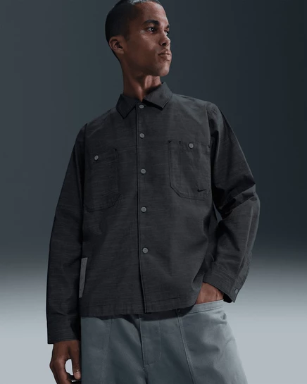 Мужская рубашка Nike Life Chambray, антрацит/белая/черная