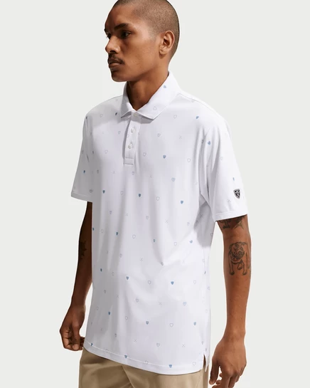 Мужское поло Nike Par Dri-FIT для гольфа, бело-голубое