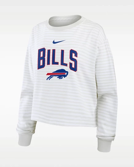 Женский лонгслив Nike Bills Primetime, белый/серый