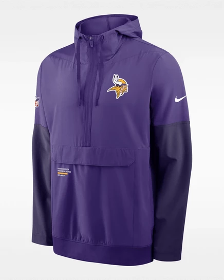 Мужская анорак Nike Well Rounded 1/2-zip с капюшоном, фиолетовая