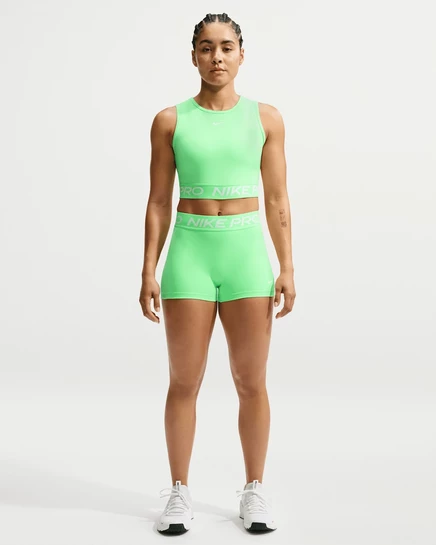 Женские шорты Nike Pro 365 5″, зелёно-белые
