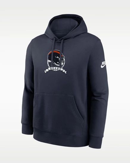Мужское худи Nike Chicago Bears Rewind Club, темно-синее