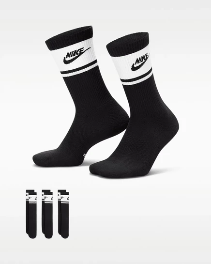 Унисекс укороченные носки Nike Everyday Elevated, 3 пары, черные