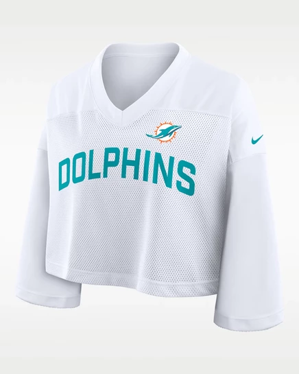 Женский укороченный джерси Nike Miami Dolphins Dri-FIT, белый