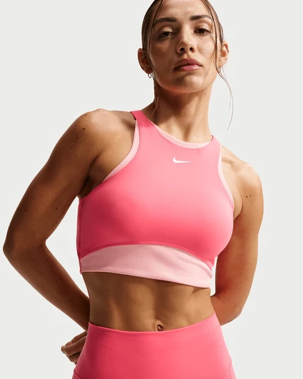Женский спортивный бюстгальтер Nike One средней поддержки с мягкими чашками, кораллово-белый