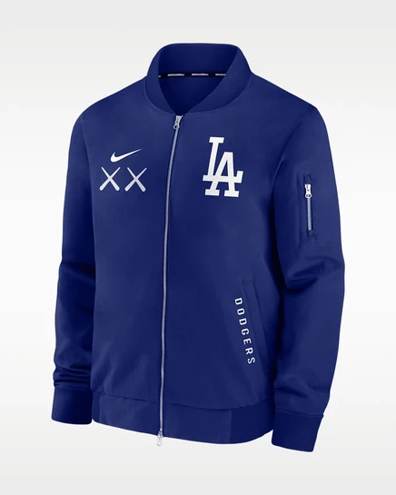 Мужская куртка-бомбер Nike x KAWS Dodgers, синяя