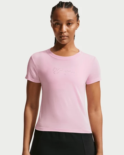 Женская футболка Nike Chill Knit укороченная, розовая