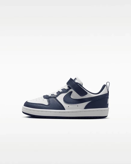 Детские кеды Nike Court Borough Low, белые/тёмно‑синие