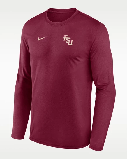 Мужской лонгслив Nike Florida State Courtside Dri-FIT, бордовый
