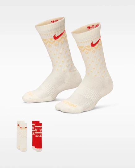 Носки для мальчиков Nike Dri-FIT Fairisle, 2 пары, красные