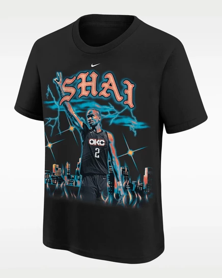 Мальчиковая футболка Nike Shai Gilgeous‑Alexander City Edition, черная