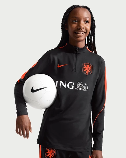 Детский топ Nike Netherlands Strike Dri-FIT, черный/малиновый