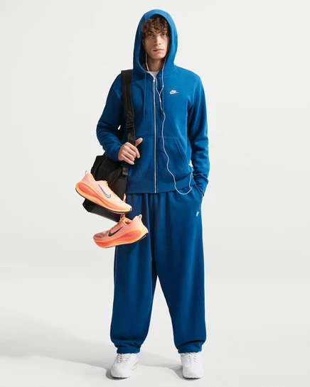 Мужские штаны Nike Sportswear Club свободного кроя из френч-терри, сине-белые