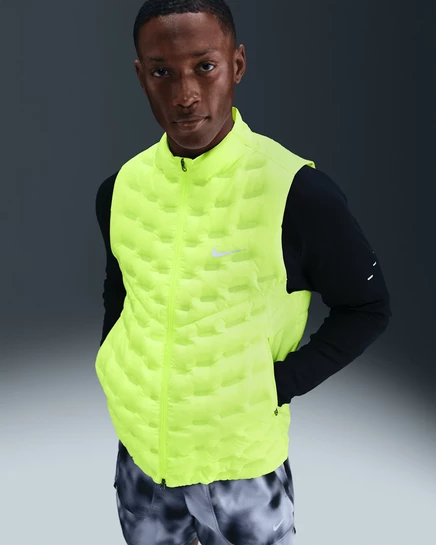 Мужская жилетка Nike Therma-FIT ADV Repel AeroLoft, желто-зеленая/серебристая