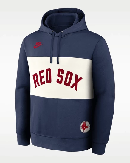 Мужская худи-пуловер Nike Boston Red Sox Cooperstown Legacy, темно-синяя