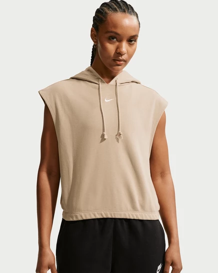 Женский топ Nike Phoenix Fleece без рукавов, лен/белый