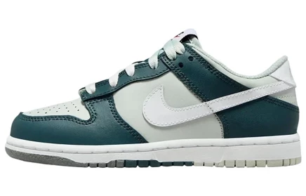 Кроссовки для девочек Nike Dunk Low Split, бело-зеленые