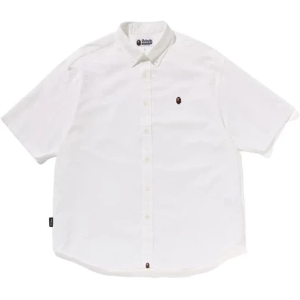 Рубашка Bape One Point Oxford с коротким рукавом, белая