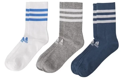 Унисекс-носки adidas, 3 пары, белые, серые, синие