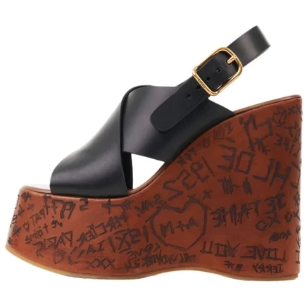 Женские босоножки Chloé на танкетке, черные