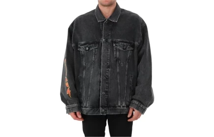 Мужская джинсовая куртка Balenciaga Washed Metal, черная