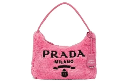Женская мини-сумка Prada Re-Edition 2000, розово-черная
