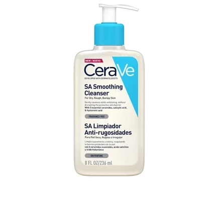 Крем для очищения кожи CeraVe SA РАЗГЛАЖИВАЮЩЕЕ МОЮЩЕЕ СРЕДСТВО для сухой, грубой, жирной кожи белого цвета