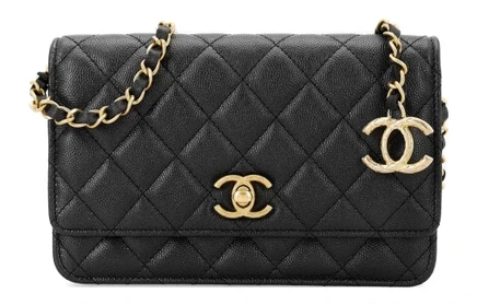 Женская сумка Chanel WOC через плечо, черная