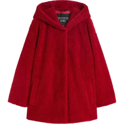 Женское пальто Weekend MaxMara с капюшоном, красное