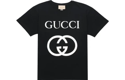 Мужская футболка Gucci Interlocking GG, черная