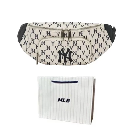 Поясная сумка MLB Monogram, черно-белая