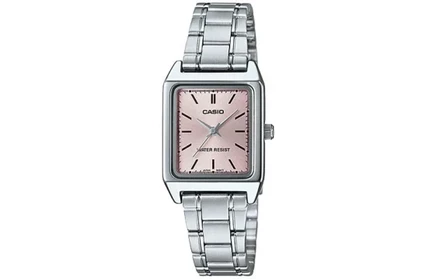 Женские часы Casio LTP V007D-4E, розовый циферблат