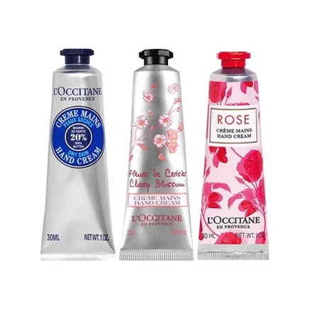 Набор кремов для рук L’Occitane Роза, 3 шт.
