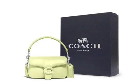 Женская сумка Coach Tabby, кожаная, мини, зеленая
