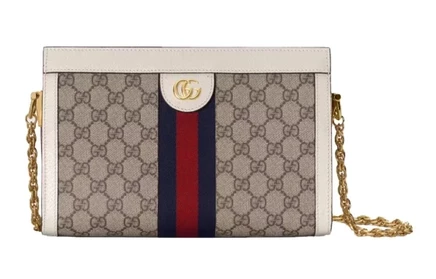 Женская сумка-конверт Gucci Ophidia, канвас, черно-белая
