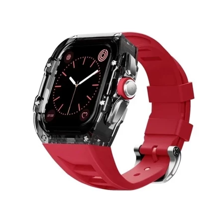 Ремешок Biaodaige 44 мм для Apple Watch, черно-бордовый