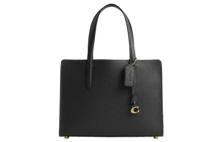 Женская сумка Coach Carter из зернистой кожи, черная